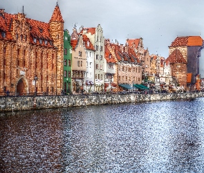 Gdańsk, HDR, Rzeka, Motława, Kamienice