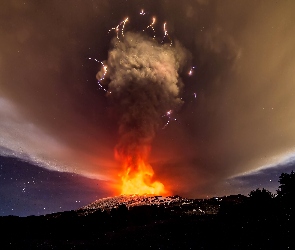 Wulkan, Dym, Ogień, Erupcja