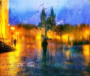 Deszcz, Miasto