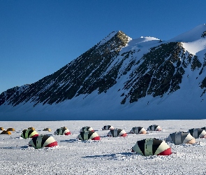 Zima, Alpinistów, Góry, Namioty