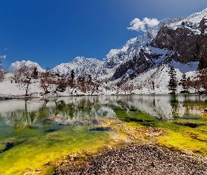 Góry, Jezioro, Pakistan, Naltar, Zima, Dolina
