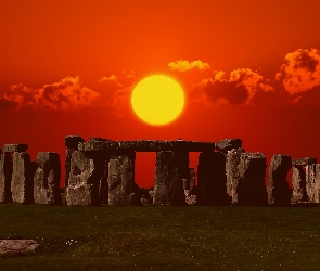 Stonehenge, Zachód Słońca