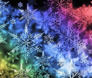 Śnieg, Kolory, Gwiazdki śniegowe