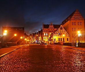 Miasto, Latarnie, Ulica, Kamienice, Gdańsk