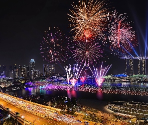 Sylwester, Singapur, Fajerwerki