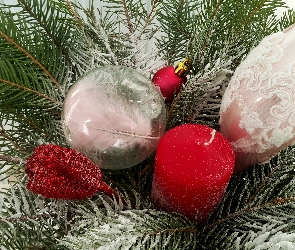 Świeca, Bombki, Stroik, Gałązki