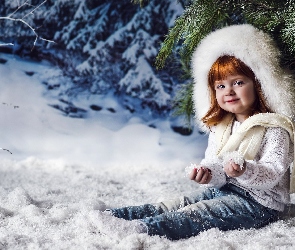 Dziewczynka, Zima, Śnieg