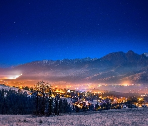 Góry, Noc, Miasto