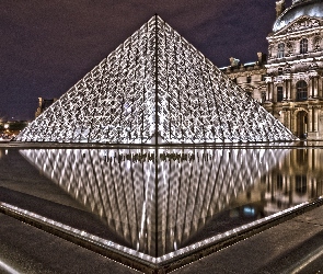 Paryż, Muzeum Luwr, Pałac, Piramida, Francja