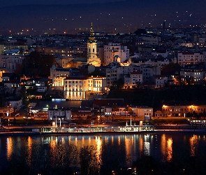 Miasto, Noc, Serbia, Belgrad
