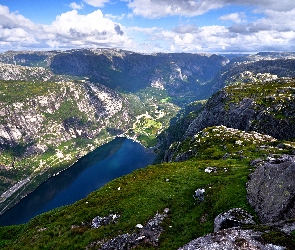 fjord, skały, Góry