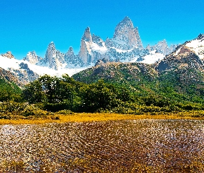 Argentyna, Drzewa, Góry, Jezioro