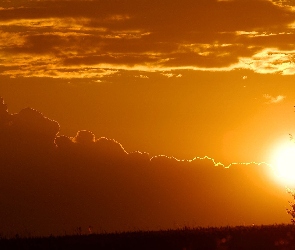 Słońce, Chmury, Zachód Słońca