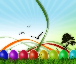 Wielkanoc, Pisanki, Kolorowe