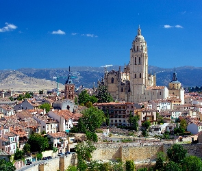 Hiszpania, Domy, Miasto, Katedra, Segovia