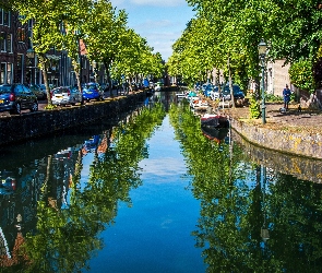 Kanał, Budynki, Holandia, Miasto, Hoorn