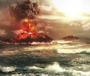 Wulkan, Erupcja, Morze