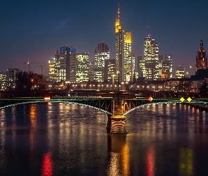 Budynki, Most, Frankfurt, Niemcy