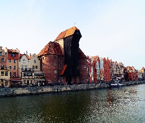 Gdańsk, Motława, Żuraw, Kamienice