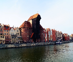 Motława, Żuraw, Gdańsk, Kamienice