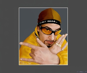 Sasha Baron Cohen, żółty strój