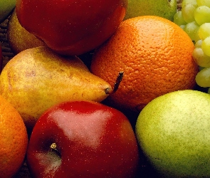 Kolorowe, Pomarańcza, Jabłka, Gruszki, Owoce