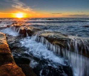 Zachód słońca, Kamienie, Morze
