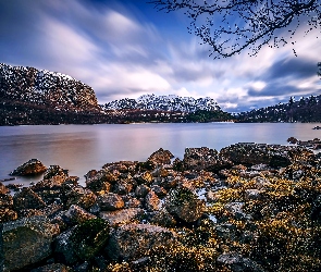 Norwegia, Kamienie, Góry, Jezioro