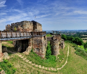 Zamek, Panorama, Mury, Obronne, Most