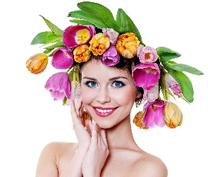 Makijaż, Wianek, Modelka