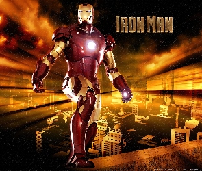 Iron Man, deszcz, robot