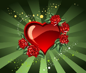 Serce, Zieleń, Róże