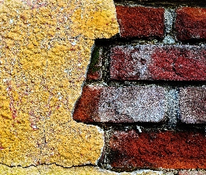 Cegły, Tynk, Mur