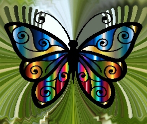 Abstrakcja, Grafika, Motyl