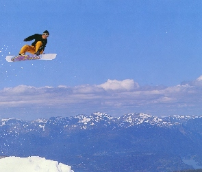 Snowbording, snowboardzista, deska
