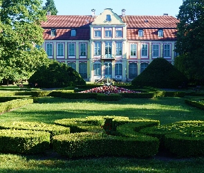 Dworek, Zieleń, Ogród, Park, Budynek