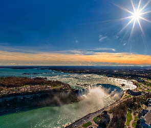 Niagara, Słońca, Ptaka, Promienie, Z Lotu