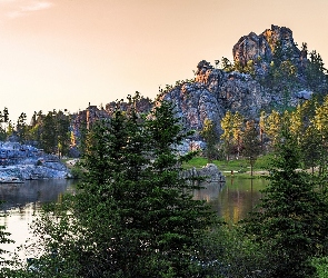 Góry, Drzewa, Jezioro