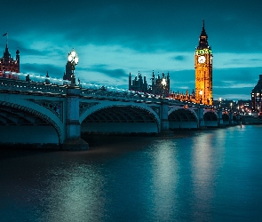 Anglia, Big Ben, Rzeka Tamiza, Most Westminsterski, Londyn