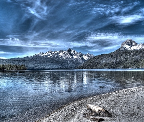 Lasy, Jezioro, Hdr, Góry