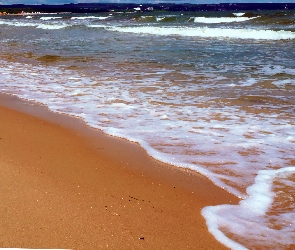 Fale, Piasek, Plaża, Morze