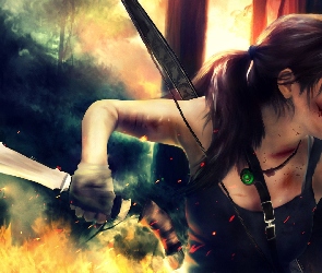 Kobieta, Lara Croft, Sztylet
