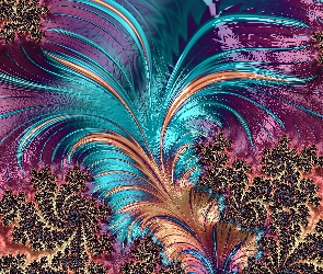 Grafika, Fraktal, Kolorowe, Pióro
