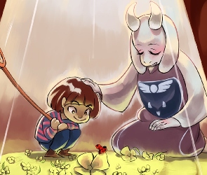 Undertale, Motyl, Frisk, Toriel