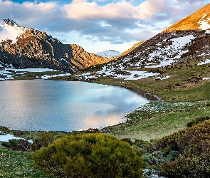 Góry, Roślinność, Śnieg, Jezioro