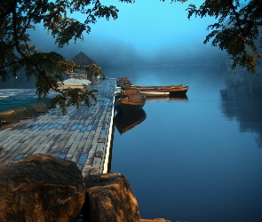 Jezioro, Łódki, Pomost