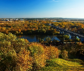 Most, Panorama, Lasy, Rzeka