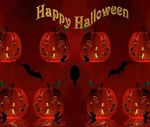 pająk , dynie, Halloween