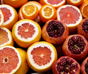 Grejpfrut, Granaty, Pomarańcze