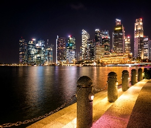 Singapur, Wybrzeże, Noc
